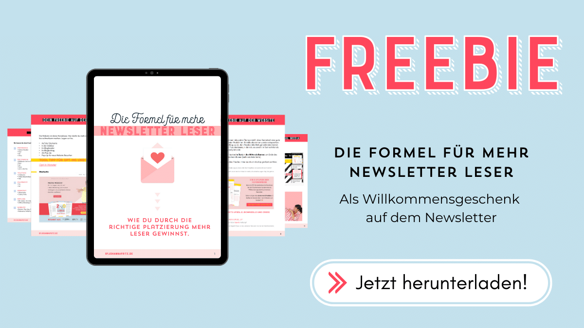 Die Formel für mehr Newsletter Leser das kostenlose PDF by Johanna Fritz